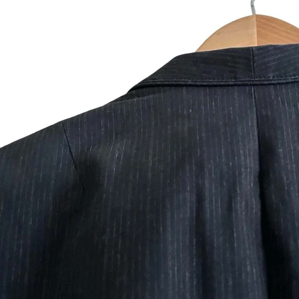 Men’s Armani Exchange A|X Gray Pinstripe European Fabric Blazer Sz 38 Short Y2K
